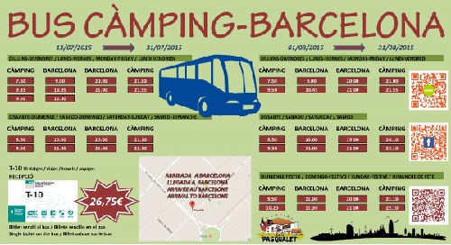 Bus direct Barcelone - Camping El Pasqualet